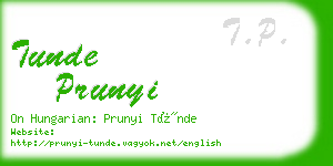 tunde prunyi business card